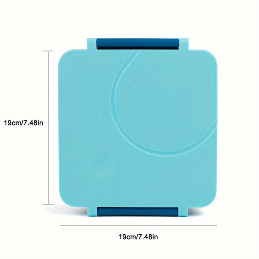 Adult Bento Box with Leak-Proof Insulated Stainless Steel Bottle - 4 Compartment, 2 Temperature Zones (Blue, Pink) - Suitable for School Lunches,Back to School