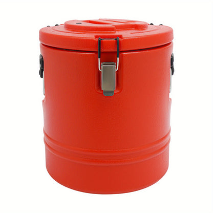 1*Insulated Soup Pan Carrier Portable Commercial Hot -Cold Hot Box Food Warmer Large Insulation Barrel Cooler Carrier 3.96gal Stainless Steel Lining with Dust Cover
