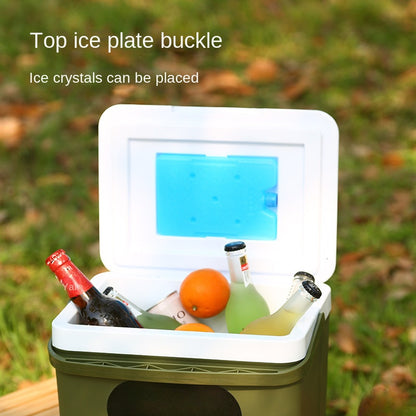 3.96gal Portable Insulated Cooler - Durable PE Material, Perfect for Outdoor Camping & Car Use, Keeps Food Fresh, Ice Bucket