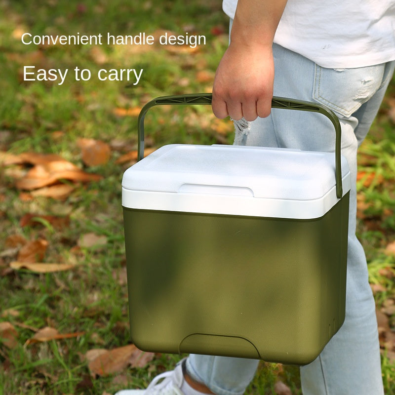 3.96gal Portable Insulated Cooler - Durable PE Material, Perfect for Outdoor Camping & Car Use, Keeps Food Fresh, Ice Bucket