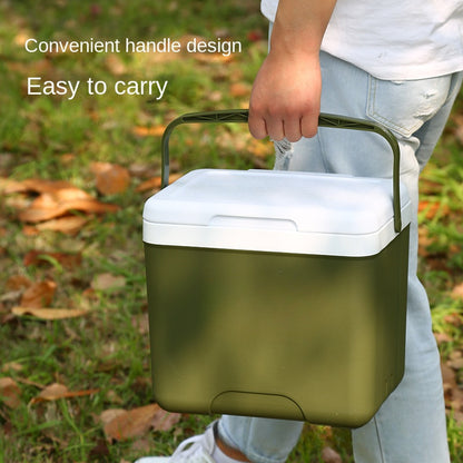 3.96gal Portable Insulated Cooler - Durable PE Material, Perfect for Outdoor Camping & Car Use, Keeps Food Fresh, Ice Bucket