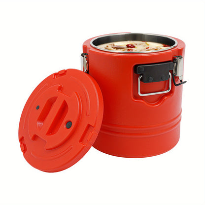 1*Insulated Soup Pan Carrier Portable Commercial Hot -Cold Hot Box Food Warmer Large Insulation Barrel Cooler Carrier 3.96gal Stainless Steel Lining with Dust Cover