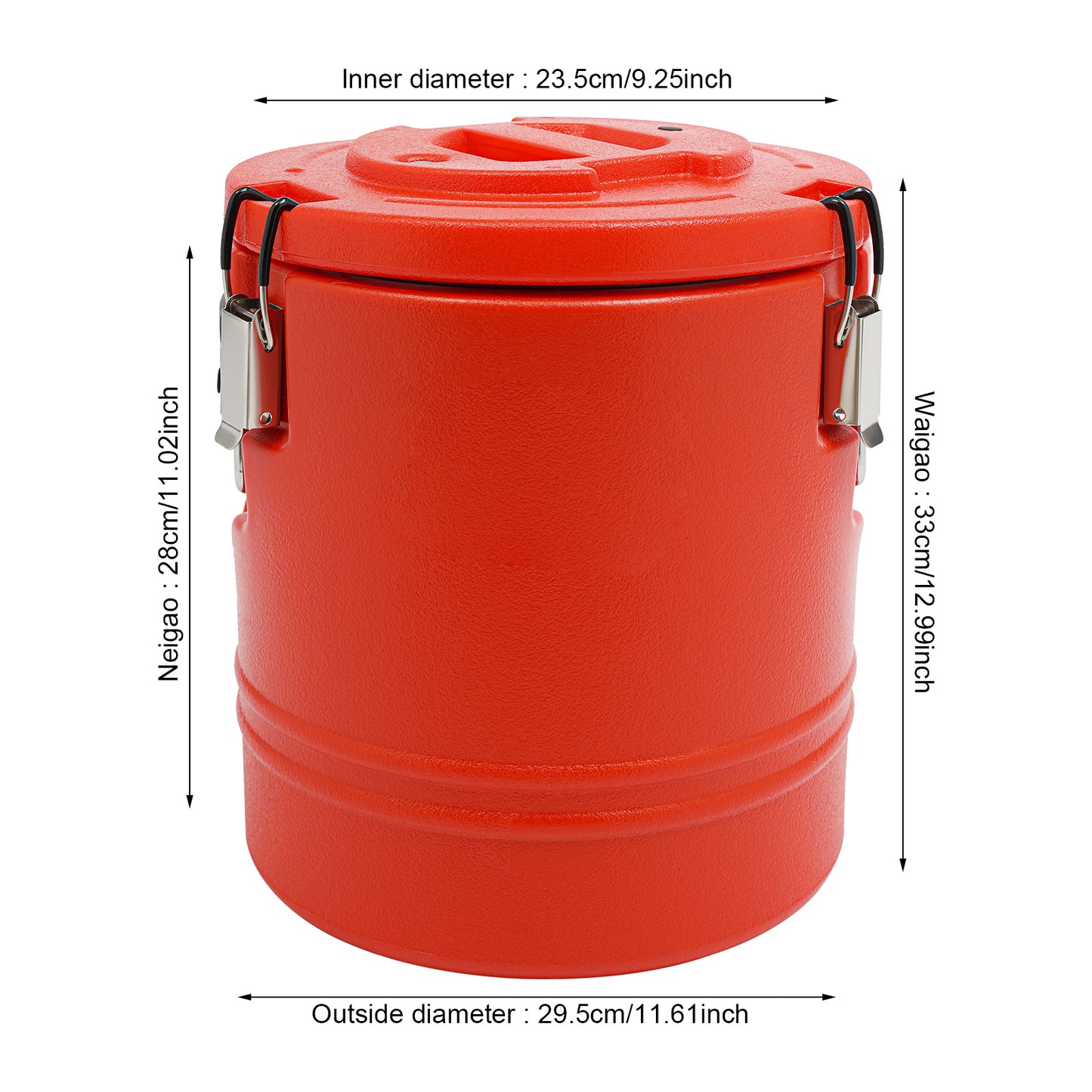 1*Insulated Soup Pan Carrier Portable Commercial Hot -Cold Hot Box Food Warmer Large Insulation Barrel Cooler Carrier 3.96gal Stainless Steel Lining with Dust Cover