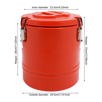 1*Insulated Soup Pan Carrier Portable Commercial Hot -Cold Hot Box Food Warmer Large Insulation Barrel Cooler Carrier 3.96gal Stainless Steel Lining with Dust Cover